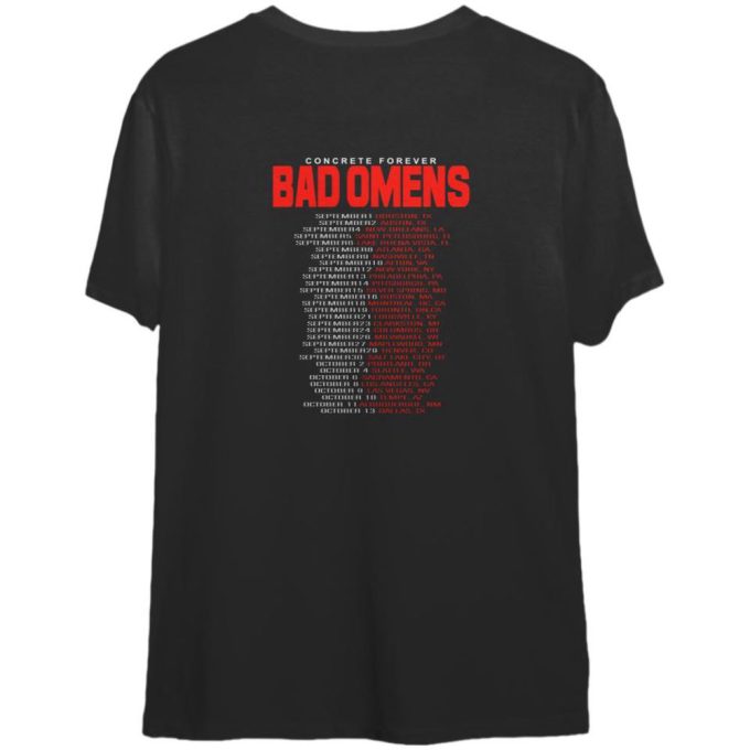 Concrete Forever Us Tour 2023 T-Shirt: Bad Omens Merchandise For Hardcore Fans 2