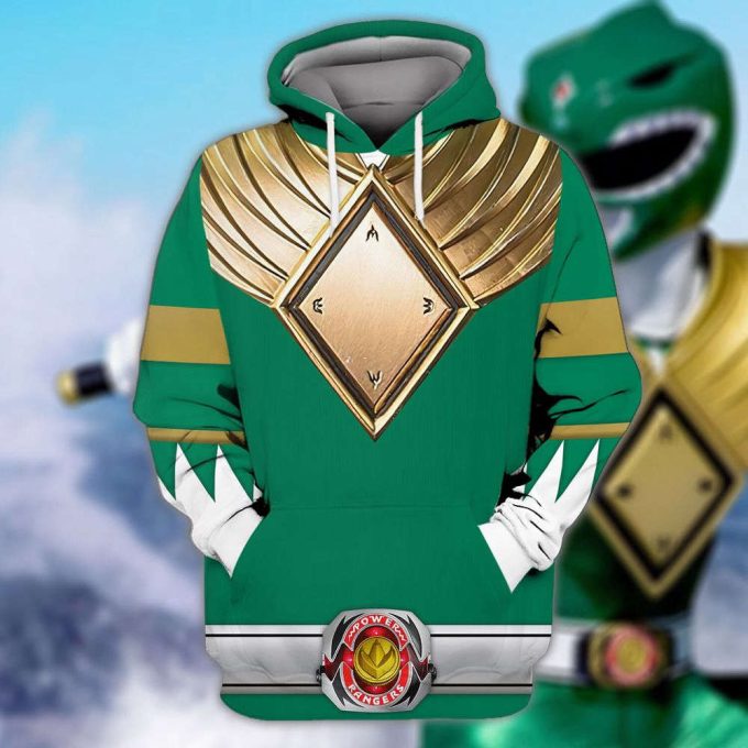 Costume Green Ranger,Green Ranger Mmpr Cosplay 3D Hoodie 2