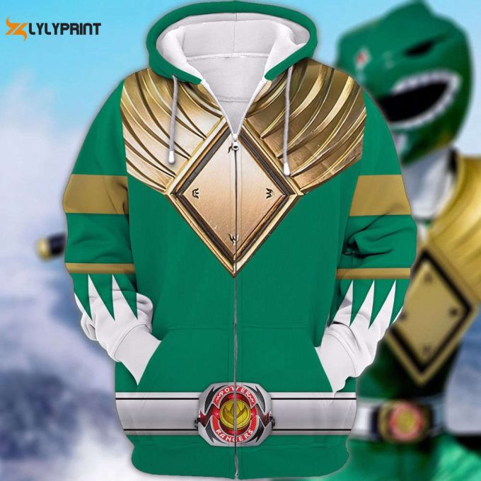 Costume Green Ranger,Green Ranger Mmpr Cosplay 3D Hoodie 1