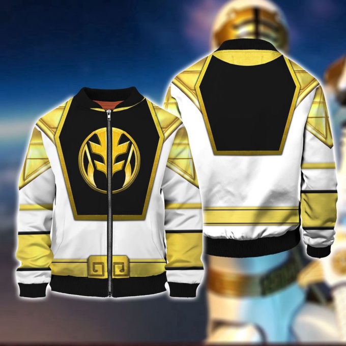 Costume White Ranger, Power Rangers Cosplay Costume 3D Hoodie 2