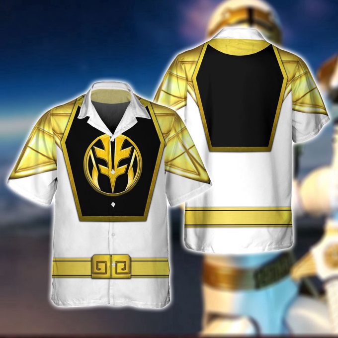 Costume White Ranger, Power Rangers Cosplay Costume 3D Hoodie 3