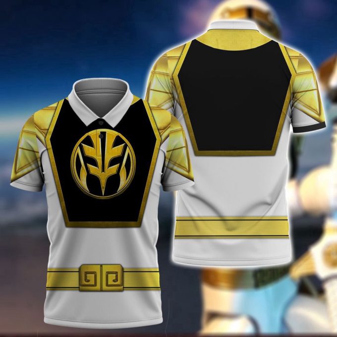 Costume White Ranger, Power Rangers Cosplay Costume 3D Hoodie 4