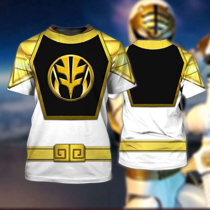 Costume White Ranger, Power Rangers Cosplay Costume 3D Hoodie 7