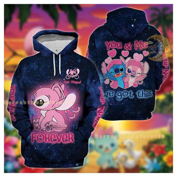 Couples Stitch And Angel Couple Hoodie 2