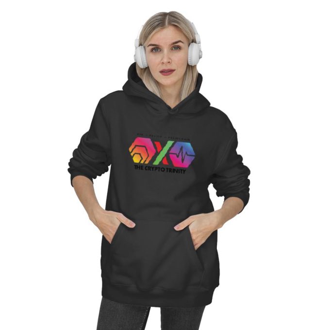 Crypto Trinity: Hex Pulsechain &Amp; Pulsex On White Hoodies - Stay Stylish And Show Your Support! 2