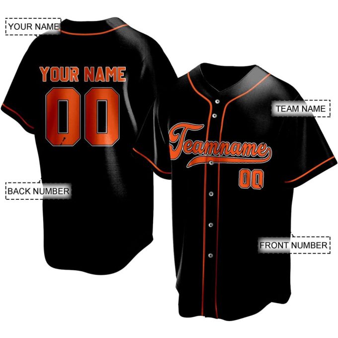 Custom Jersey Baltimore Black Orange White, Baltimore Oriole Baseball Jersey For Men Women 2