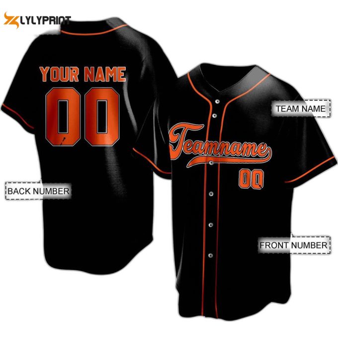 Custom Jersey Baltimore Black Orange White, Baltimore Oriole Baseball Jersey For Men Women 1