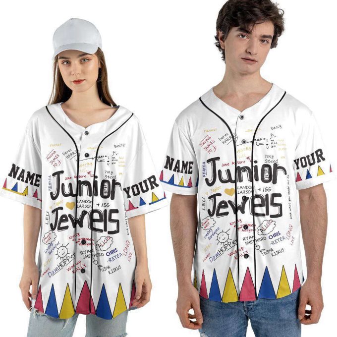 Custom Name And Number Junior Jewels Music Baseball Jersey 3