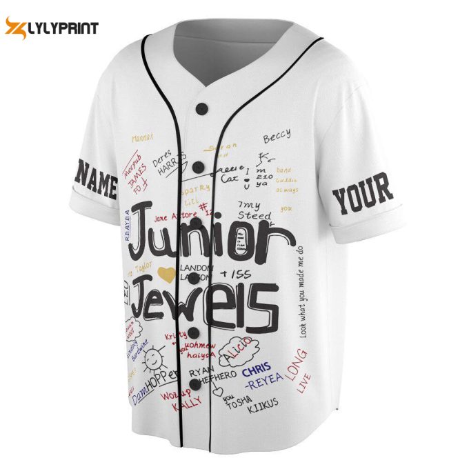 Custom Name And Number Junior Jewels Music Baseball Jersey, You Belong With Me Outfit