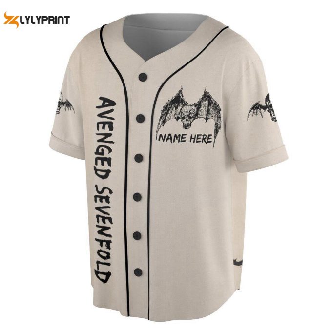 Custom Name Avenged Sevenfold Rock Baseball Jersey, Avenged Sevenfold Tour Shirt 1
