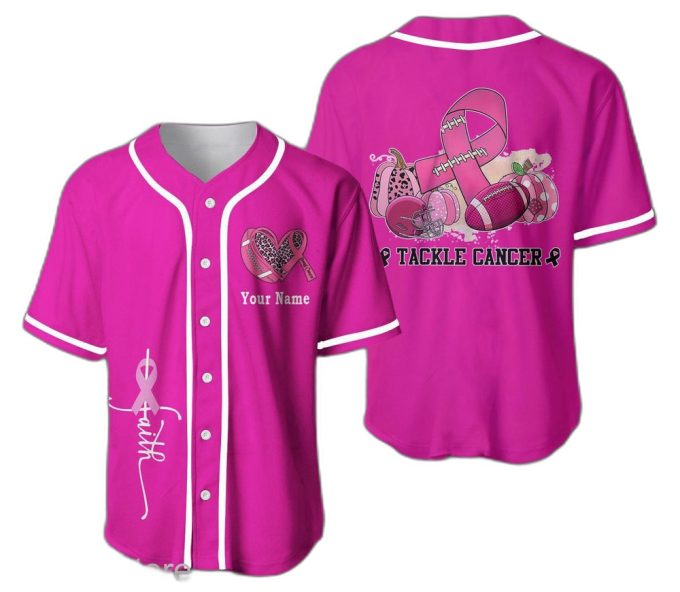 Custom Name Breast Cancer Baseball Jersey For Men Women 1