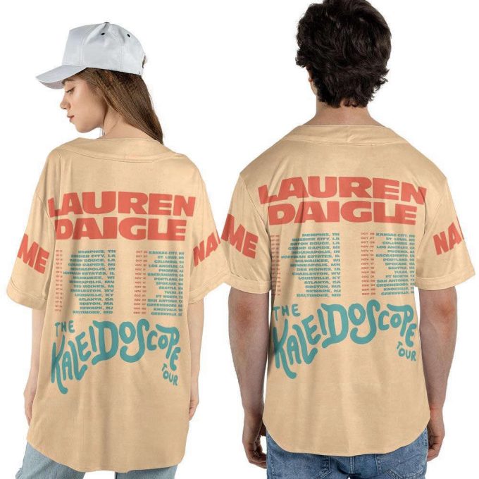 Custom Name Lauren Daigle Music Baseball Jersey, Kaleidoscore 2023 Tour Shirt 4