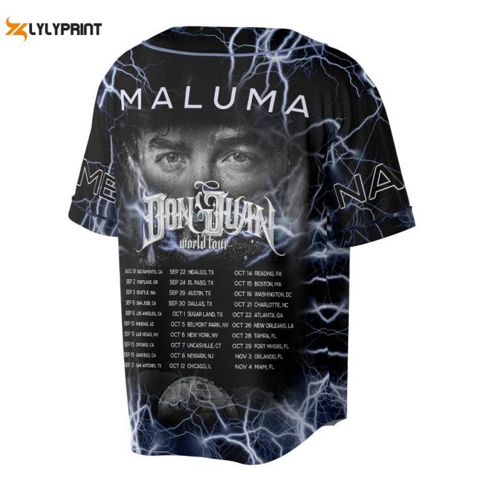 Custom Name Maluma 2023 Tour Baseball Jersey 1