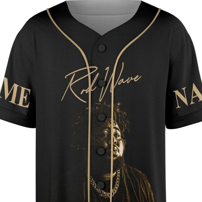 Custom Name Rod Wave 2023 Tour Baseball Jersey 4