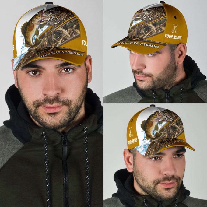 Personalized Walleye Fishing Hat With Custom 3D Design - Perfect Gift 2
