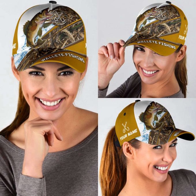 Personalized Walleye Fishing Hat With Custom 3D Design - Perfect Gift 3