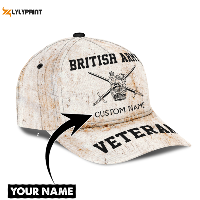 Custom Name Xt British Veteran Army Classic Cap Mh12042101 Printed Baseball Cap Gift 1