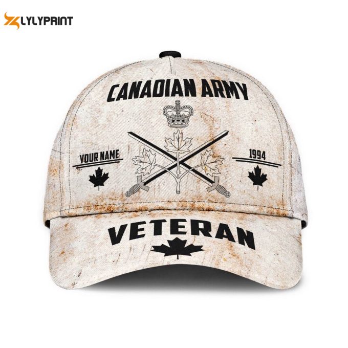 Personalized Canadian Army Classic Cap - Custom Name Xt Baseball Cap Gift 1