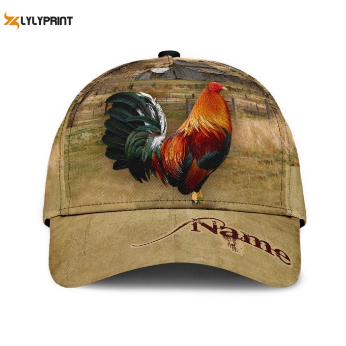 Custom Rooster Cap - Unique 3D Printed Personalized Hat Gift 1