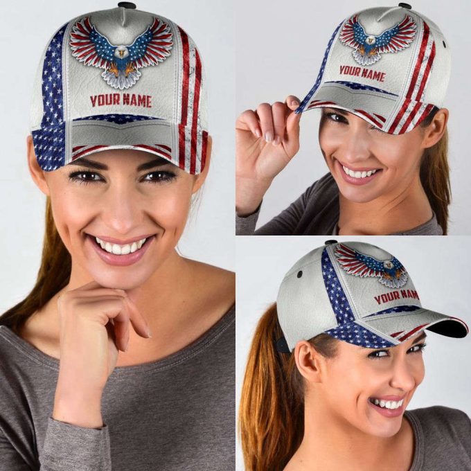 Customize Name Us Eagle All Over 3D Design Print Cap Sn20042103 Printed Baseball Cap Gift 2