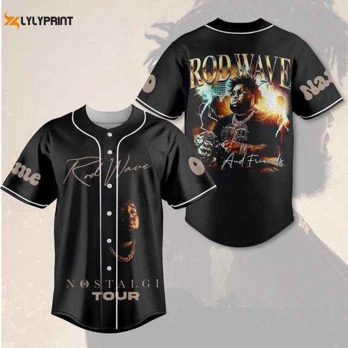 Customized Rod Wave And Friends Baseball Jersey, Nostalgia 2023 Tour 1