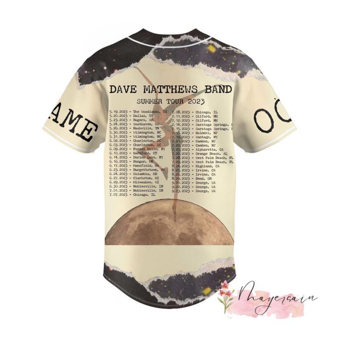 Dave Matthews Band Summer Tour 2023 Baseball Jersey 2