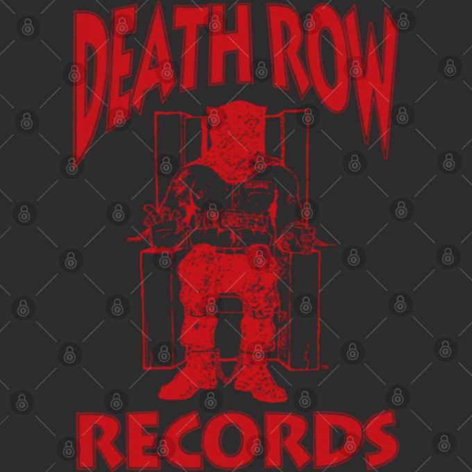 Get Noticed With Death Row Records Red On Black Logo T-Shirt 4