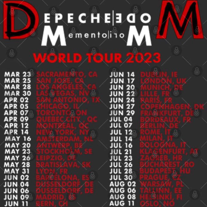 Depeche Mode Memento Mori 2023 T-Shirt, Rock Lover Vintage Tshirt, Depeche Mode World Tour 4