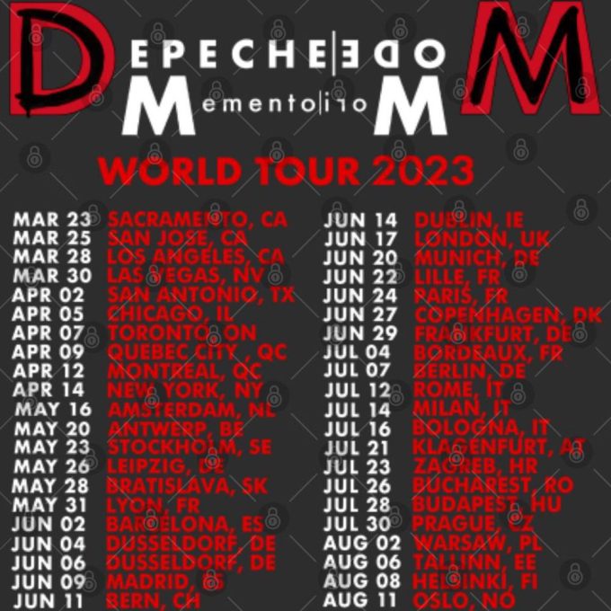Depeche Mode Memento Mori Tour 2023 Tshirt: Engaging Merch For Depeche Mode Tour 4