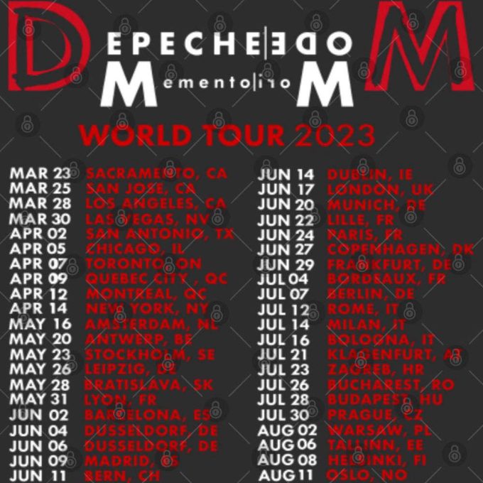 Depeche Mode Memento Mori Tour 2023 Tshirt, Depeche Mode Tour 2023 Tshirt 4