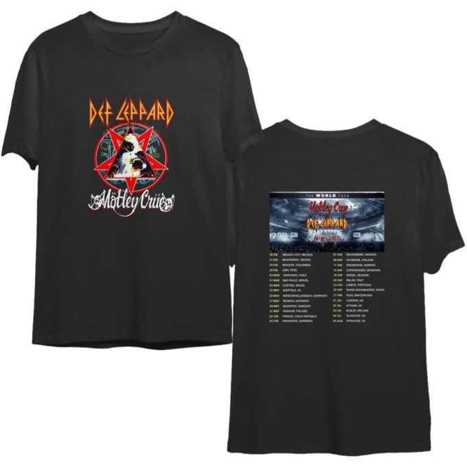 Diamond Star Halos Dirt Tour 2023 Motley Crue X Def Leppard T-Shirt: Country Music Tee 4