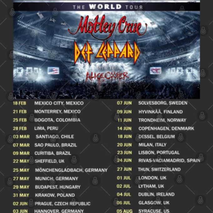 Diamond Star Halos Dirt Tour 2023 Motley Crue X Def Leppard T-Shirt: Country Music Tee 5