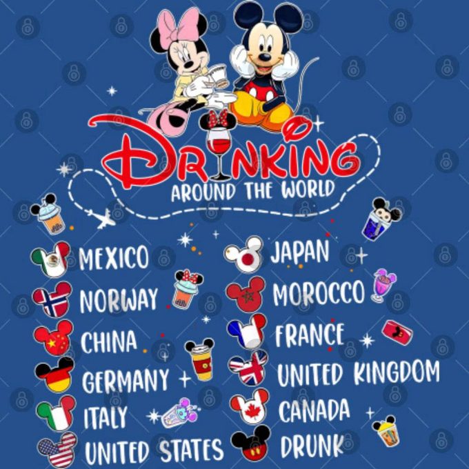 Disney Drinking Around The World Team Mickey Minnie Shirt Gift For Men And Women 3