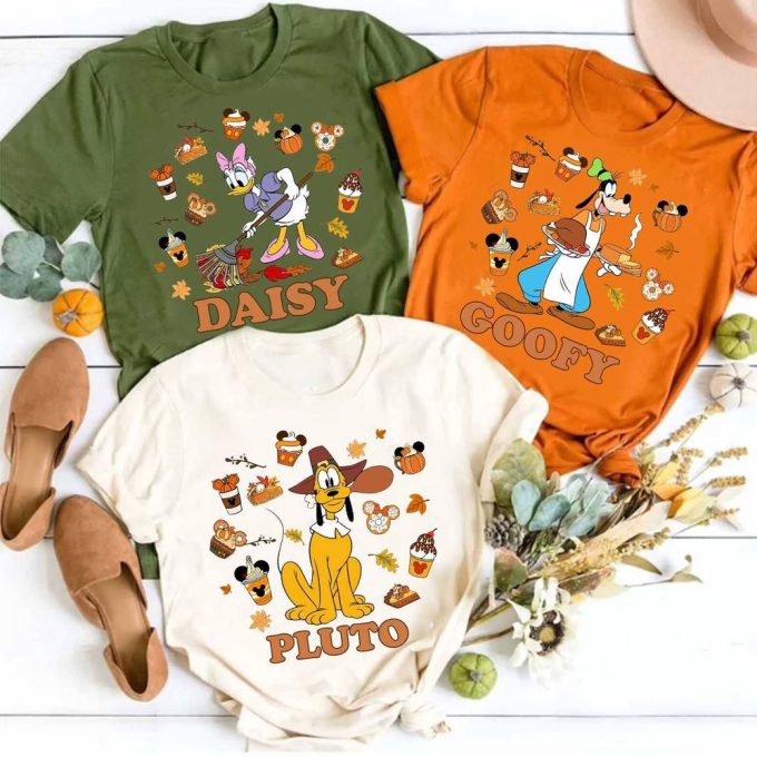 Disney Thanksgiving Characters Shirts, Mickey And Friends Autumn Shirt, Disneyland Fall Shirt Gift For Men And Women 2