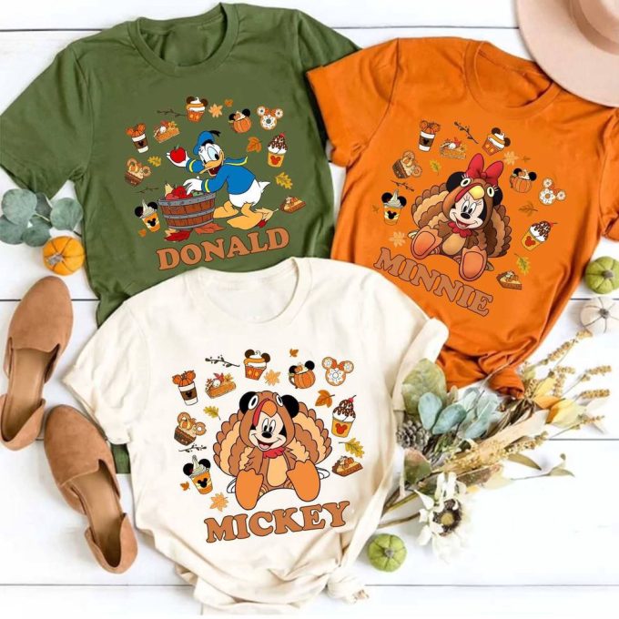 Disney Thanksgiving Characters Shirts, Mickey And Friends Autumn Shirt, Disneyland Fall Shirt Gift For Men And Women 1