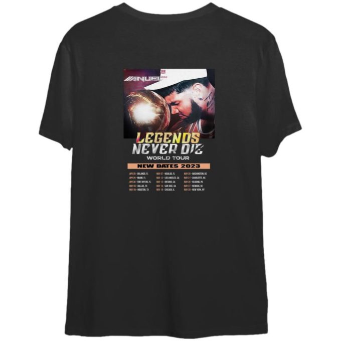 Double Side Vintage Anuel Aa Tour 2023 T Shirt 2