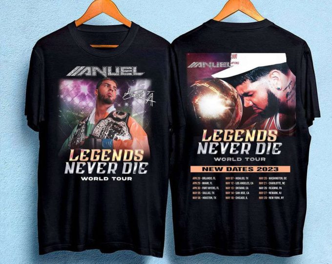 Double Side Vintage Anuel Aa Tour 2023 T Shirt 5