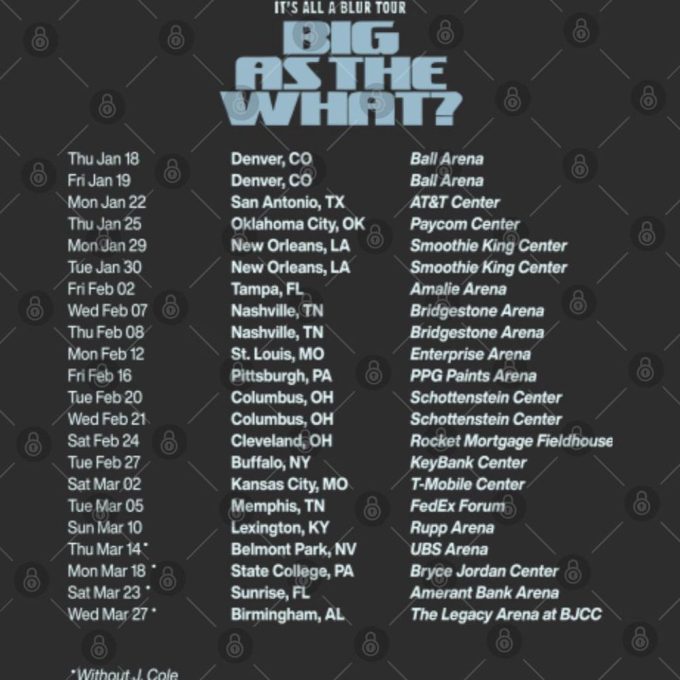 Drake And J. Cole Big As A What Tour 2024 Black T-Shirt 4