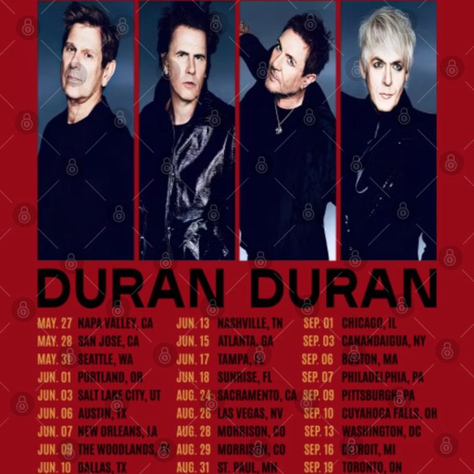 Duran Duran 2023 Tour Shirt: North American Future Past Music Tour Tshirt