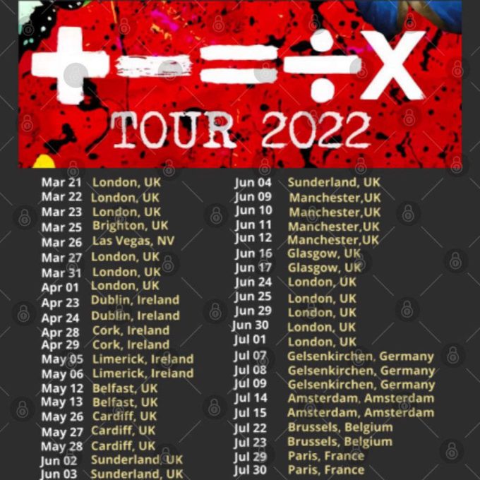 Ed Sheeran 2022 Tour Shirt: The Mathletics Concert Tee 4