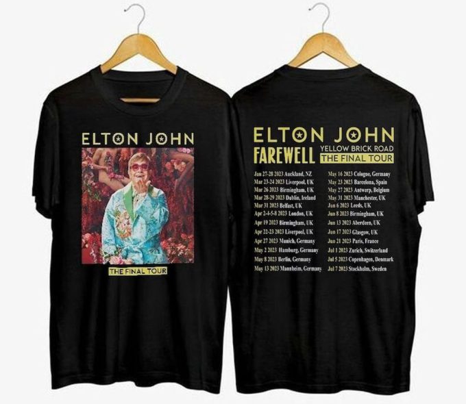 Elton John Goodbye Yellow Brick Road 2023 World Tour Double Side T-Shirt 5