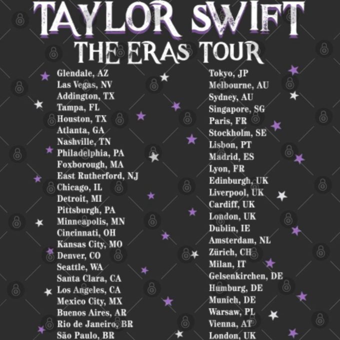 Eras Tour International Dates T-Shirt: Stylish Merch For Fans 3