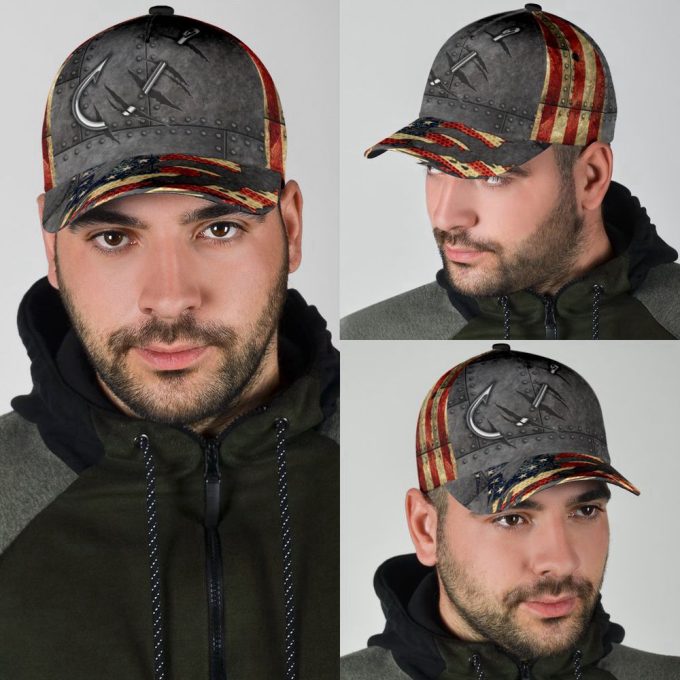 Hook 3D Design Fishing Hat: United States Printed Baseball Cap Gift 2