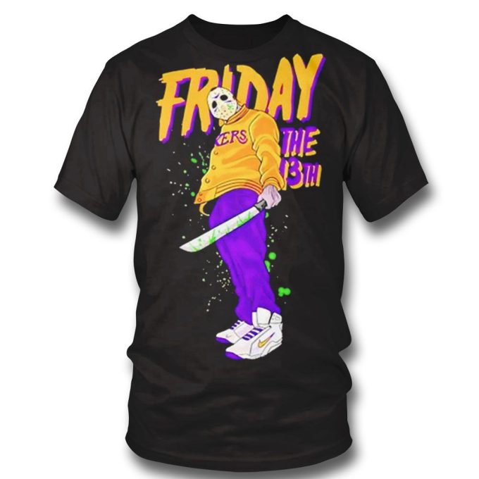 Friday The 13Th Jason Voorhees Los Angeles Lakers Halloween Shirt Long Sleeve, Ladies Tee Gift For Men Women 3