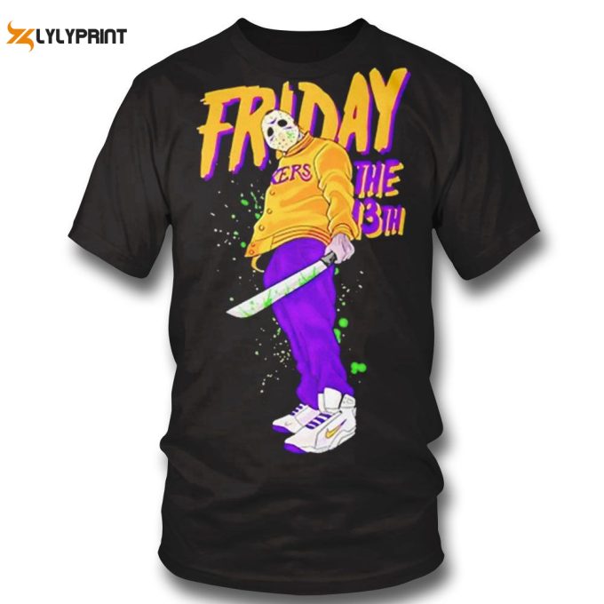 Friday The 13Th Jason Voorhees Los Angeles Lakers Halloween Shirt Long Sleeve, Ladies Tee Gift For Men Women 1