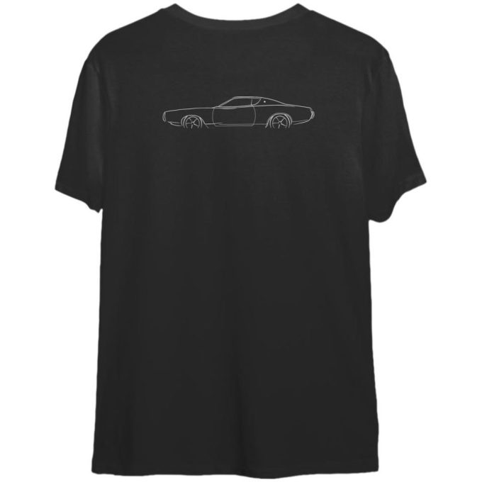 Front/Profile 1972 Dodge Charger - Stencil, White - Charger - T-Shirt 2