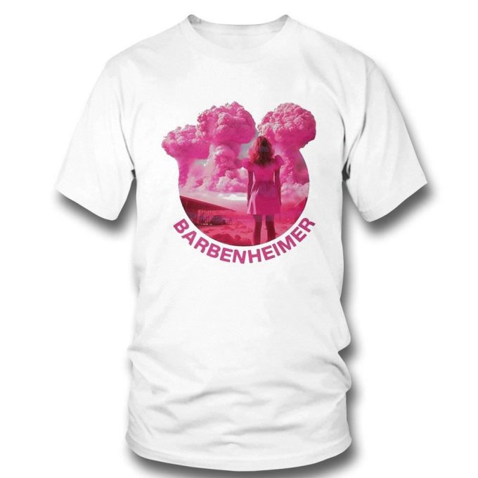 Funny Barbenheimer Pink Retro Shirt Ladies Tee 6