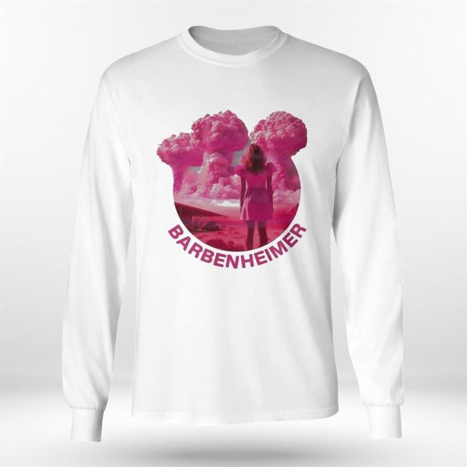 Funny Barbenheimer Pink Retro Shirt Ladies Tee 7