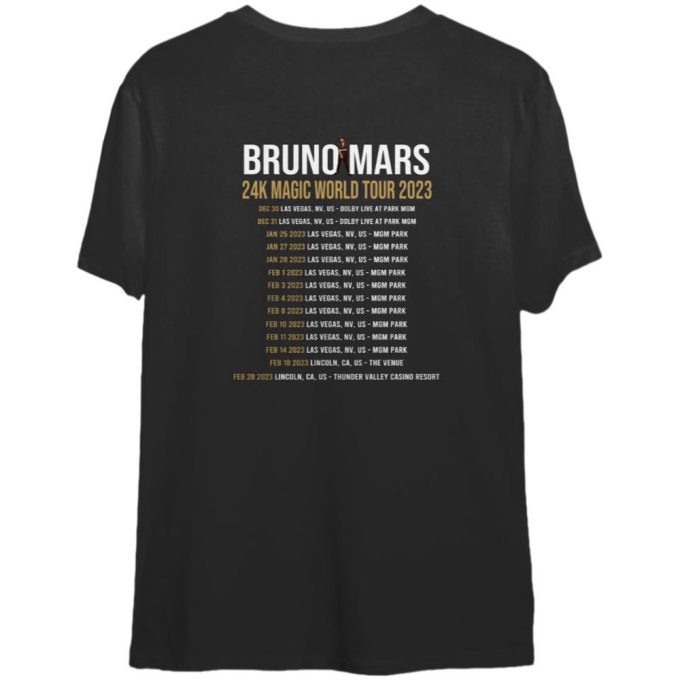 Get Ready For Bruno Mars 24K Magic World Tour 2023 With Unisex T-Shirt 4