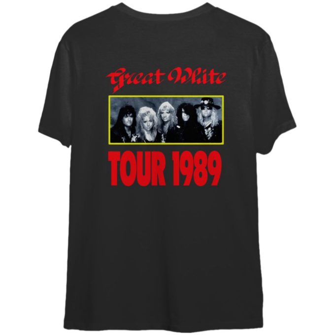 Great White Band Tour Event T-Shirt, Vintage 1989 Great White Hard Rock Band 2